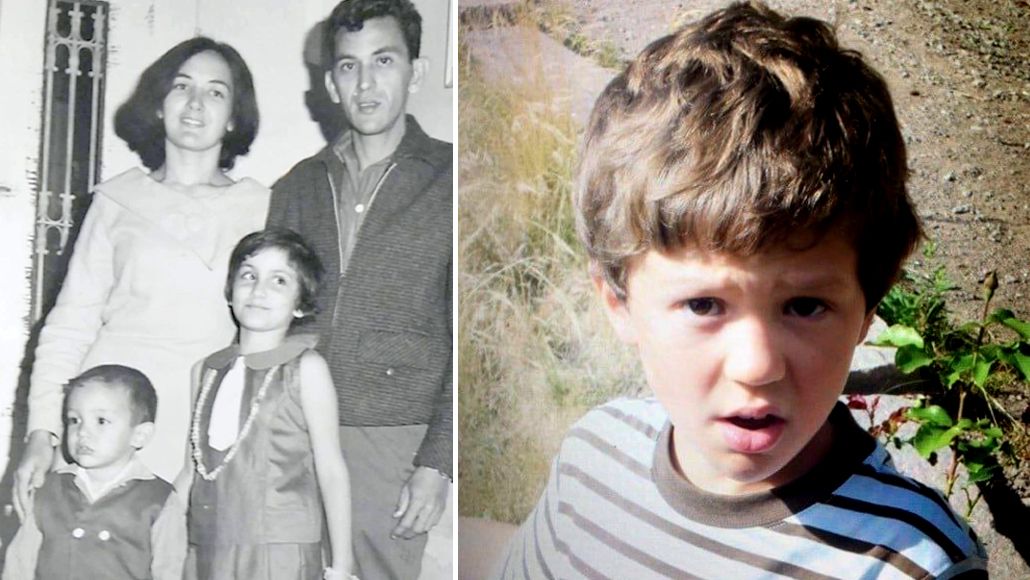 Till vänster: Hugos pappa, pappas kusin, farmor och farfar. Till höger: Sju år gammal Hugo.